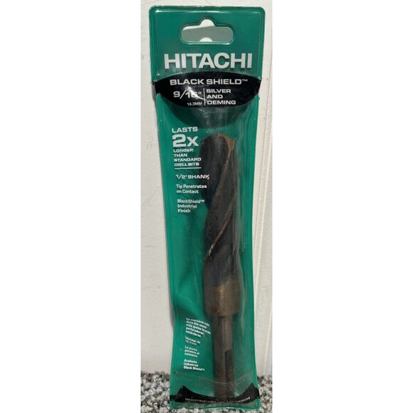NEW Hitachi Black Shield 9/16” 14.3MM Silver and Demoing Drill Bit 1/2” Shank - Picture 1 of 5